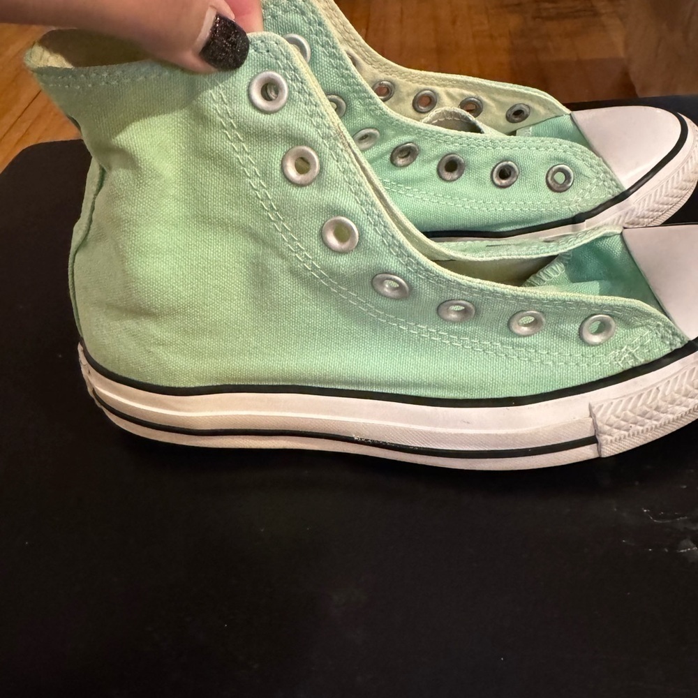 Women’s Size 7 Men’s Size 5 Mint Green Converse All Stars - Picture 8 of 11